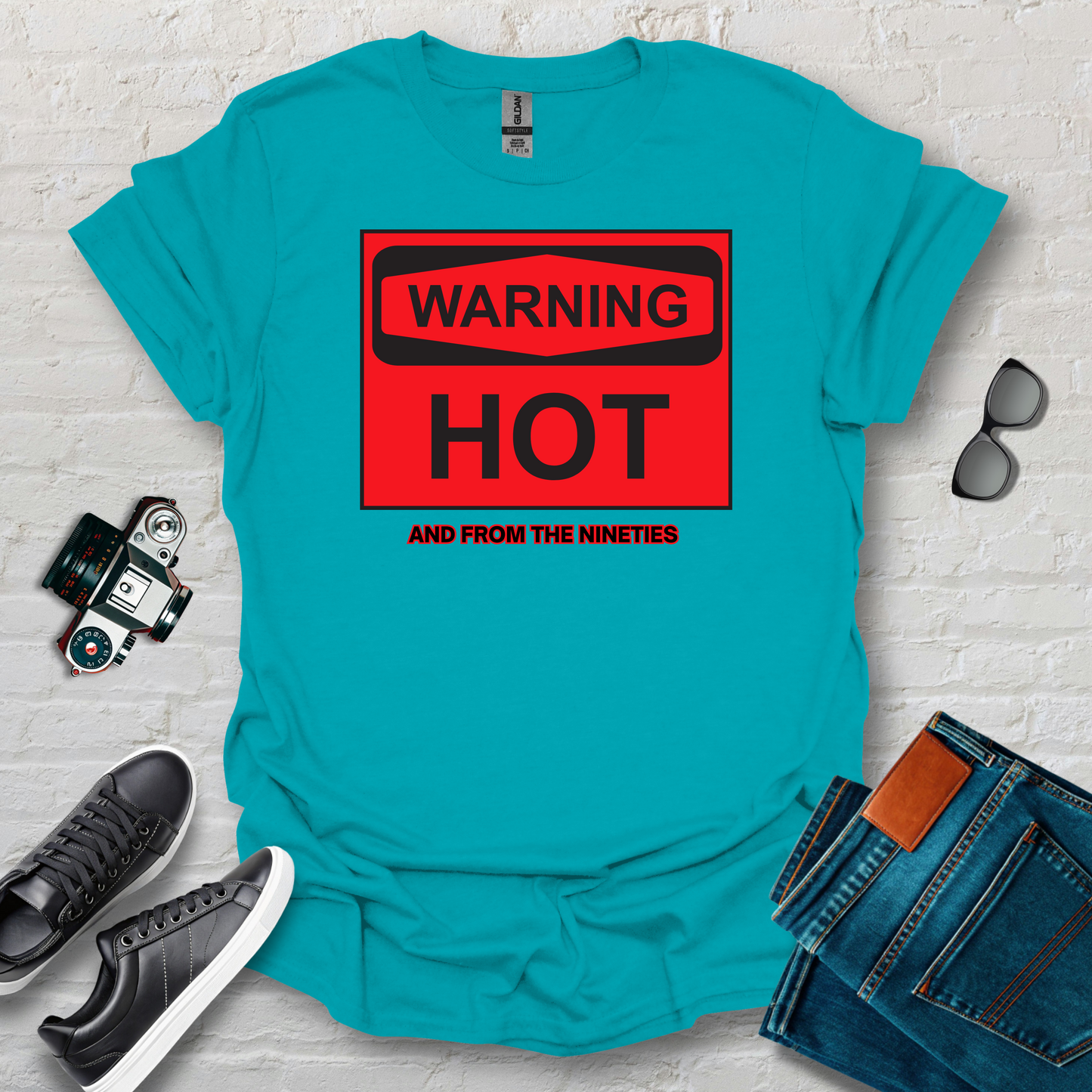 warning hot red