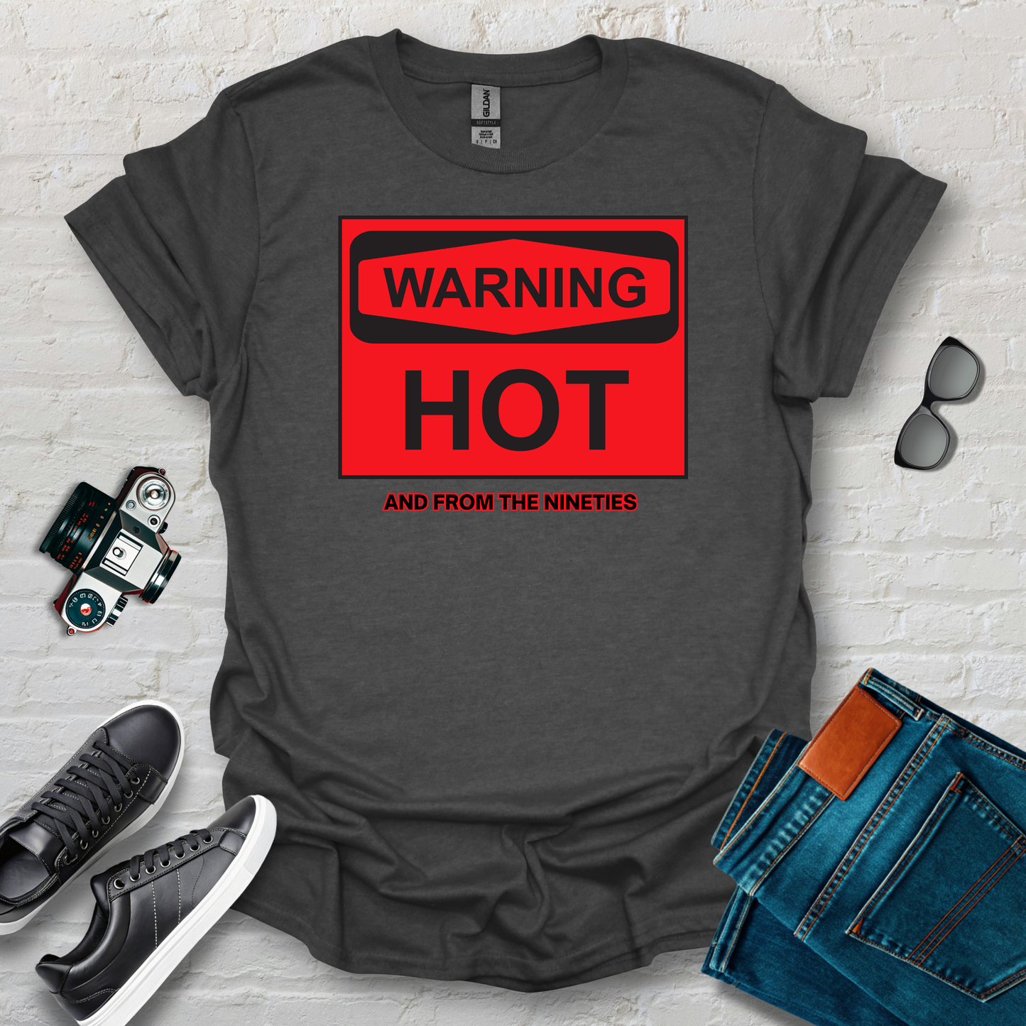 warning hot red