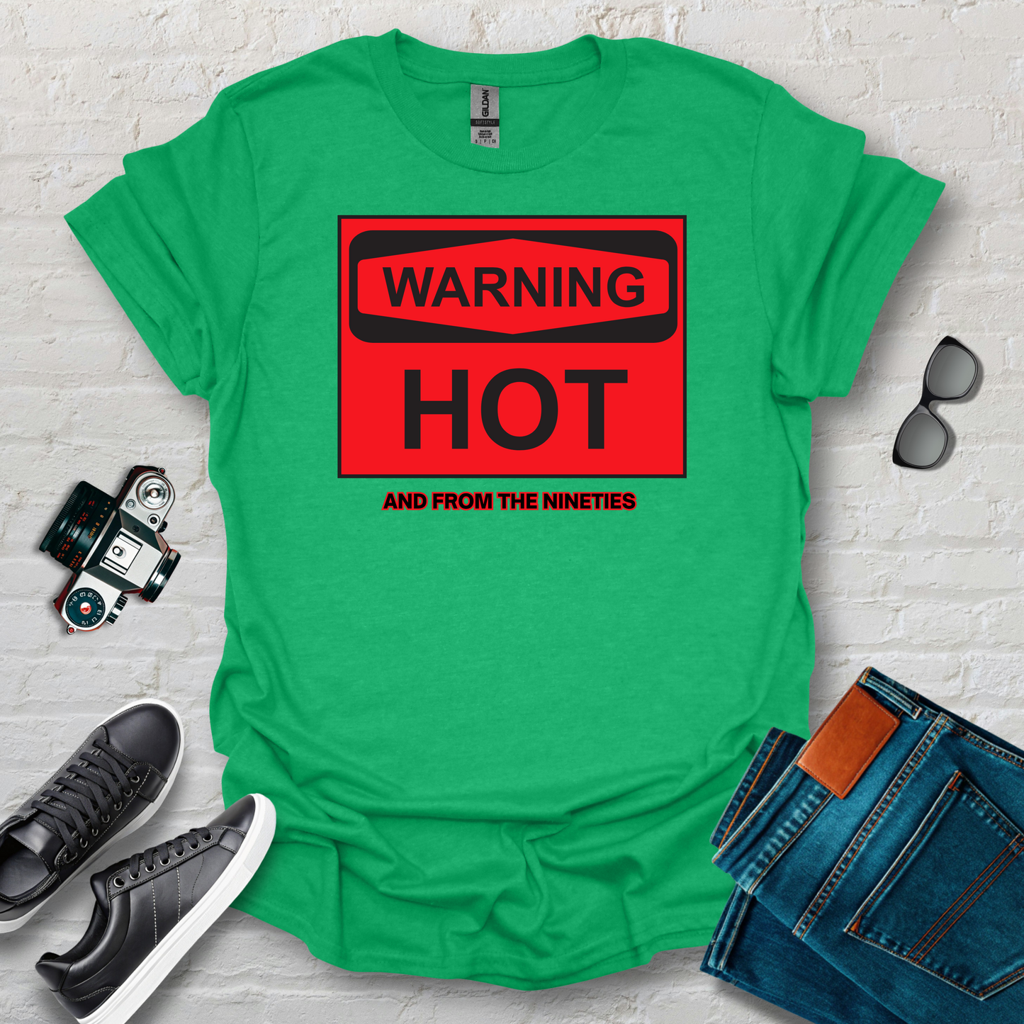 warning hot red