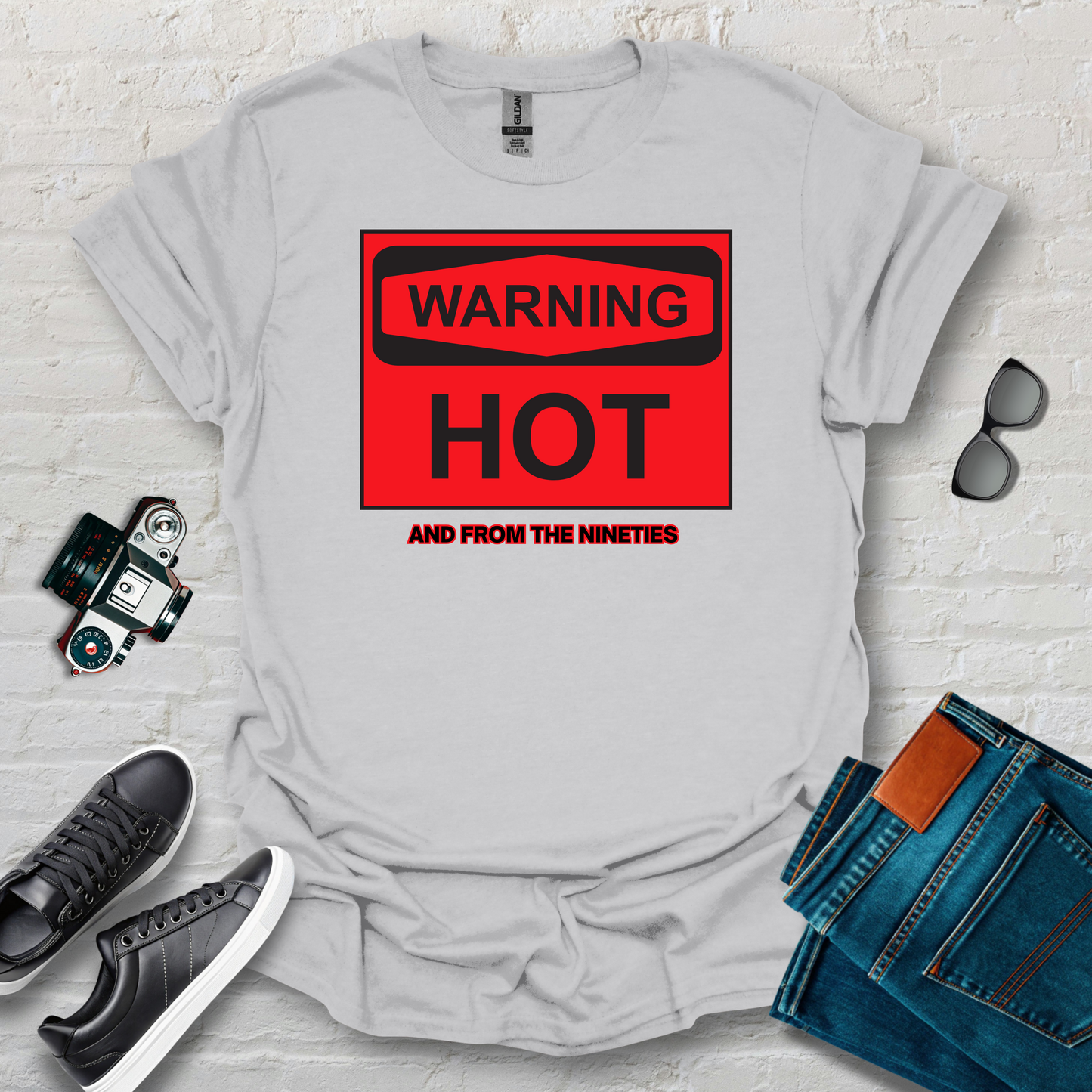 warning hot red