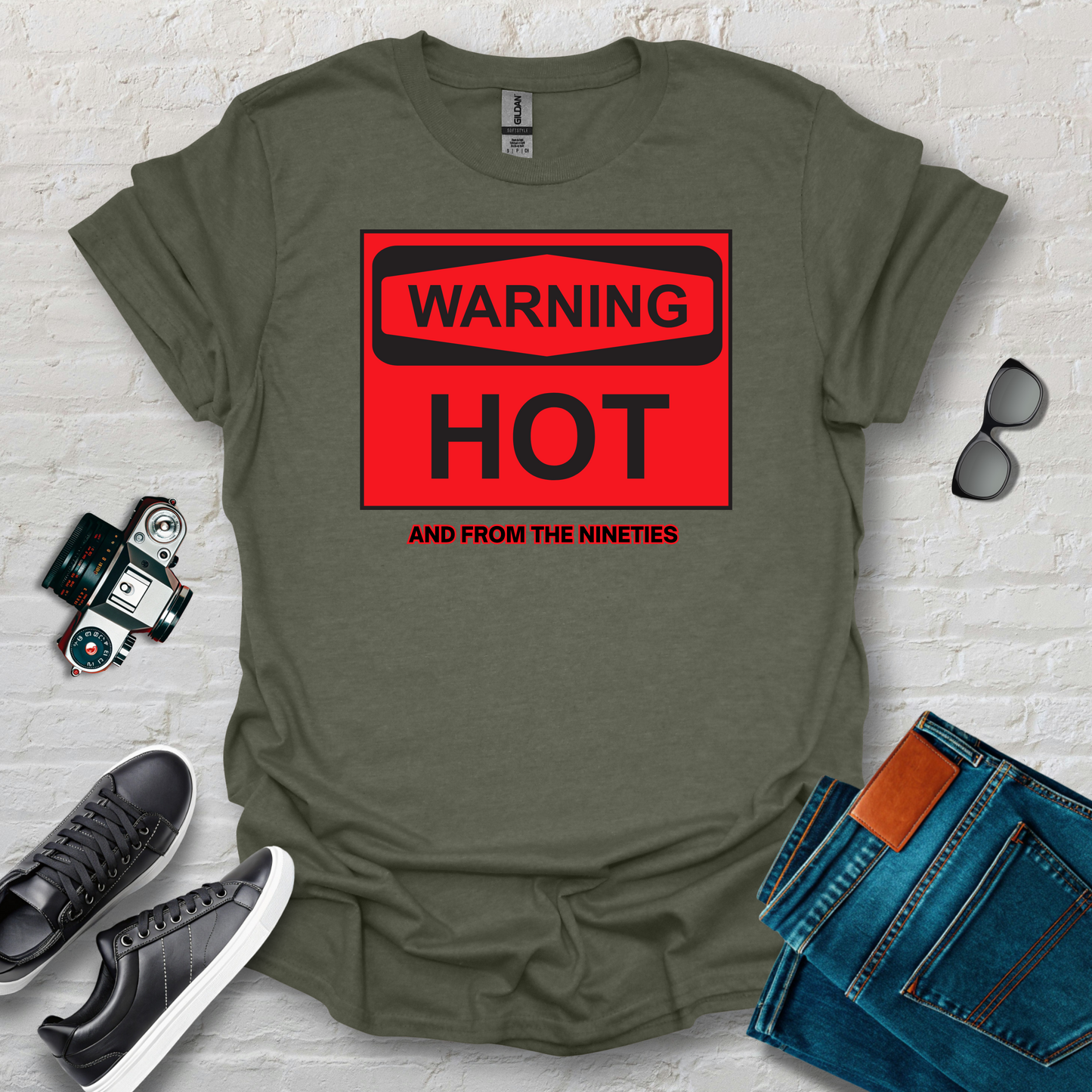 warning hot red